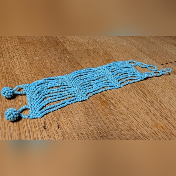 Turquoise Dreams Beaded Cuff Bracelet - Handmade Charm 🌊✨ - Picture 1 of 8